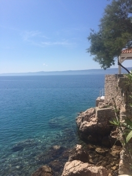 Clear blue water